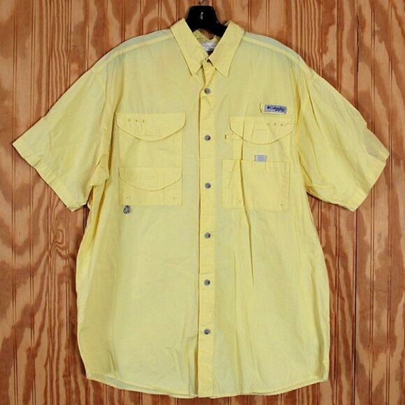 Columbia PFG Vented Fishing Shirt – Short Sleeve – Size M – Yellow - Picture 3 of 8